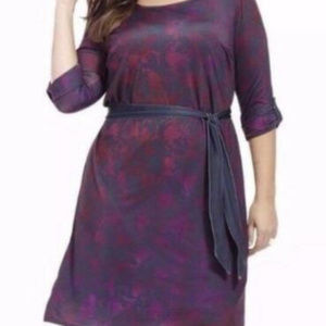 NWOT Jete purple blue design dress 1X